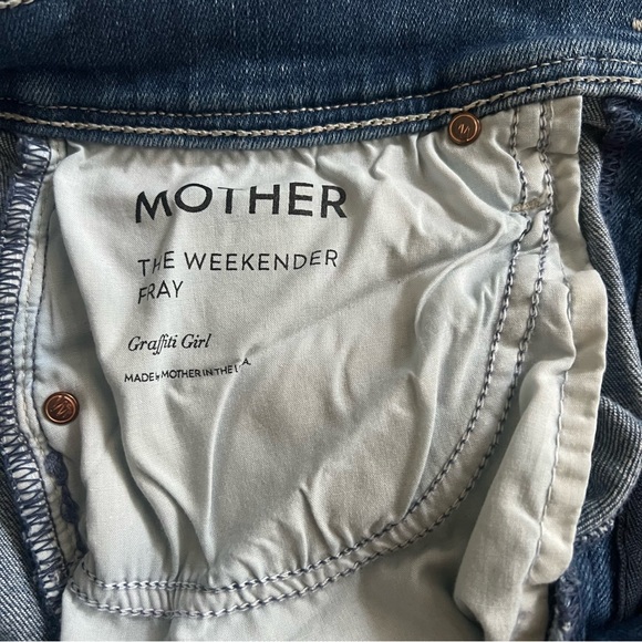 Mother The Weekender Fray Flare Jeans - Graffiti Girl Distressed Wash - Size 27 - Picture 10 of 14